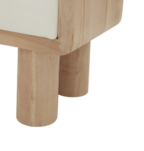 Safavieh Iryna Boucle And Wood Bench Ivory / Natural SFV5138A