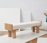 Safavieh Iryna Boucle And Wood Bench Ivory / Natural SFV5138A