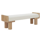 Safavieh Iryna Boucle And Wood Bench Ivory / Natural SFV5138A