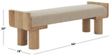 Safavieh Iryna Boucle And Wood Bench Tan / Natural SFV5138B