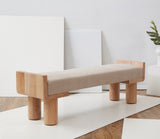 Safavieh Iryna Boucle And Wood Bench Tan / Natural SFV5138B