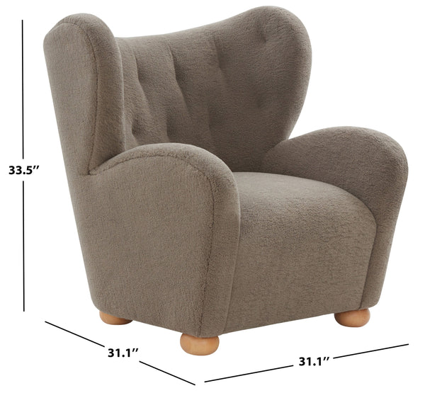 Galloway Wingback Teddy Accent Chair — Plush Supportive Foam, Solid Wood Frame, Cozy Reading Seat