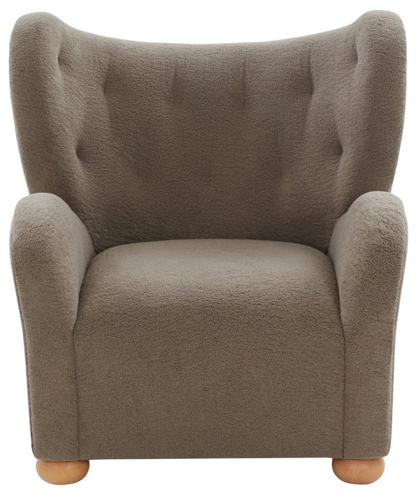 Galloway Wingback Teddy Accent Chair — Plush Supportive Foam, Solid Wood Frame, Cozy Reading Seat