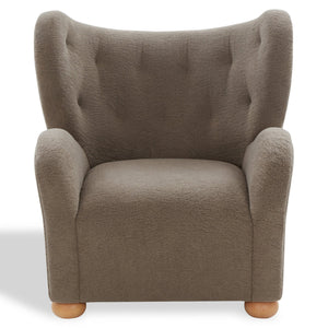 Galloway Wingback Teddy Accent Chair — Plush Supportive Foam, Solid Wood Frame, Cozy Reading Seat