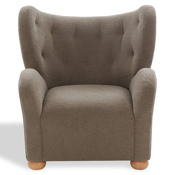 Galloway Wingback Teddy Accent Chair — Plush Supportive Foam, Solid Wood Frame, Cozy Reading Seat