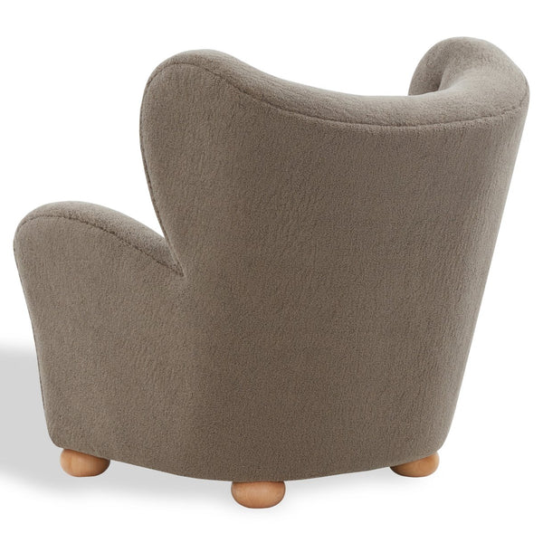 Galloway Wingback Teddy Accent Chair — Plush Supportive Foam, Solid Wood Frame, Cozy Reading Seat