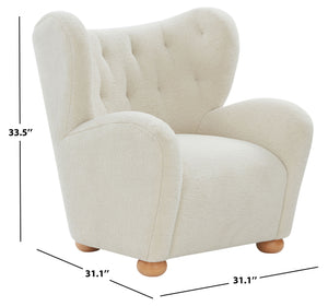 Galloway Wingback Teddy Accent Chair — Plush Supportive Foam, Solid Wood Frame, Cozy Reading Seat