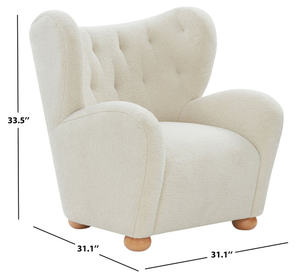 Galloway Wingback Teddy Accent Chair — Plush Supportive Foam, Solid Wood Frame, Cozy Reading Seat