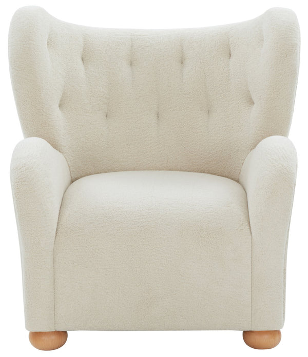Galloway Wingback Teddy Accent Chair — Plush Supportive Foam, Solid Wood Frame, Cozy Reading Seat