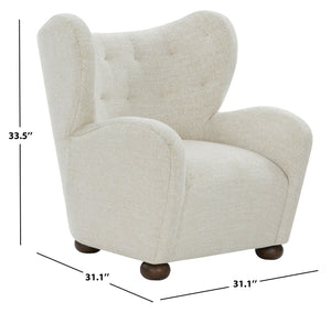 Galloway Wingback Teddy Accent Chair — Plush Supportive Foam, Solid Wood Frame, Cozy Reading Seat