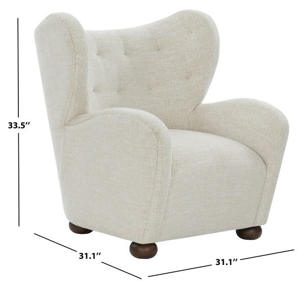Galloway Wingback Teddy Accent Chair — Plush Supportive Foam, Solid Wood Frame, Cozy Reading Seat