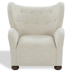 Galloway Wingback Teddy Accent Chair — Plush Supportive Foam, Solid Wood Frame, Cozy Reading Seat