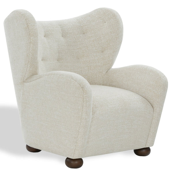 Galloway Wingback Teddy Accent Chair — Plush Supportive Foam, Solid Wood Frame, Cozy Reading Seat