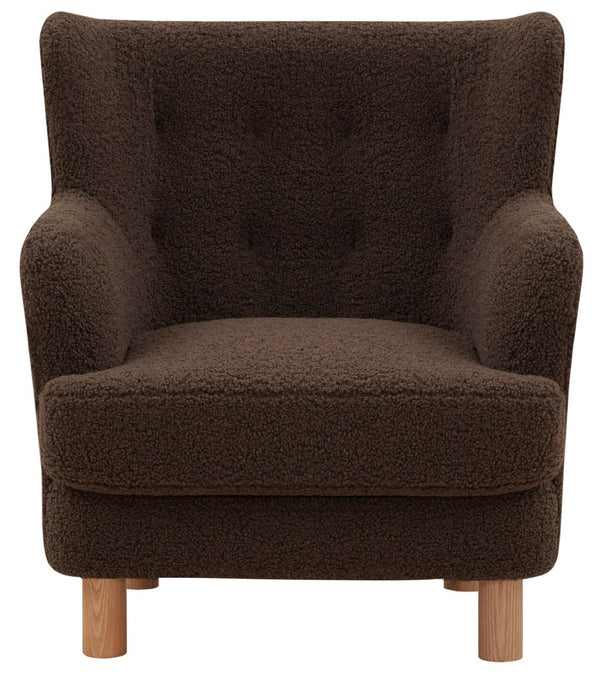Safavieh Rainier Wingback Accent Chair Dark Brown / Natural SFV5140A