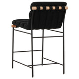 Safavieh Macibella Channel Tufted Boucle Counter Stool Black SFV5142A