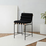 Safavieh Macibella Channel Tufted Boucle Counter Stool Black SFV5142A