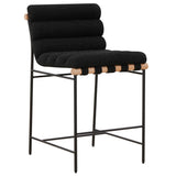 Safavieh Macibella Channel Tufted Boucle Counter Stool Black SFV5142A