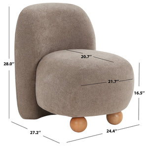 Safavieh Kalia Boucle Bun Foot Accent Chair Brown / Natural SFV5145A