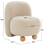 Safavieh Kalia Boucle Bun Foot Accent Chair Tan / Natural SFV5145B