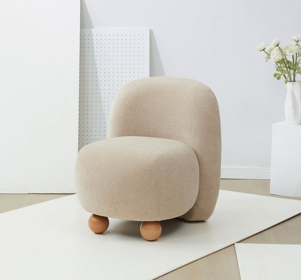 Safavieh Kalia Boucle Bun Foot Accent Chair Tan / Natural SFV5145B