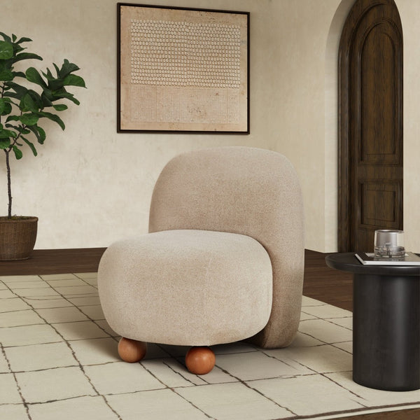 Safavieh KALIA Boucle Accent Chair - Vintage Charm with Cozy Upholstery, Perfect for Living Spaces and Nooks Tan / Natural SFV5145B