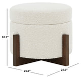 Safavieh Danylyn Boucle Storage Ottoman Cream / Dark Brown SFV5146A