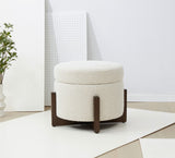 Safavieh Danylyn Boucle Storage Ottoman Cream / Dark Brown SFV5146A