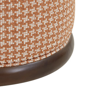 Safavieh Fiorelli Round Boucle Ottoman - Elegant Home Accent With Stylish Comfort And Superior Craftsmanship Brown ,Walnut Wood ,Fabric ,Foam Sfv5147b