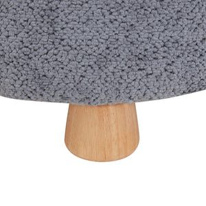 Safavieh Denison Round Chenille Ottoman - Elegant Accent Piece For Living Rooms, Blending Comfort And Style Dark Grey ,Natural Wood ,Fabric ,Foam Sfv5148b