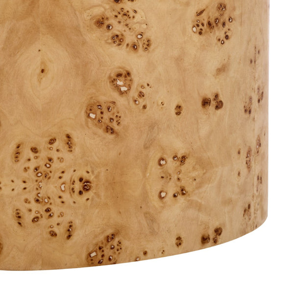 Safavieh TOBIANNA Round Boucle Ottoman - Versatile Accent Piece for Modern Living Rooms and Cozy Spaces Blue / Burl SFV5149C
