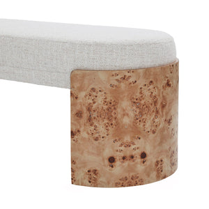 Safavieh Nessabella Burl Leg Bench – Elegant White Accent For Living Spaces, Durable Comfort And Style Burl ,White Wood ,Fabric ,Foam Sfv5150a