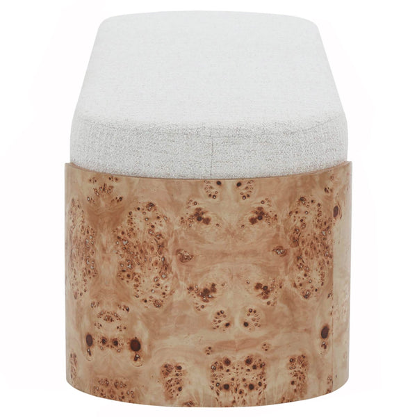 Safavieh Nessabella Burl Leg Bench – Elegant White Accent For Living Spaces, Durable Comfort And Style Burl ,White Wood ,Fabric ,Foam Sfv5150a