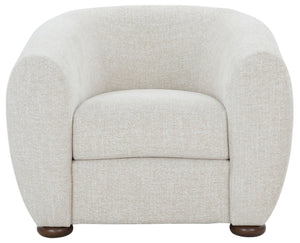 Safavieh Freddy Barrel Back Accent Chair Rubberwood Frame Fabric Upholstered Living Room Seat SFV5151A