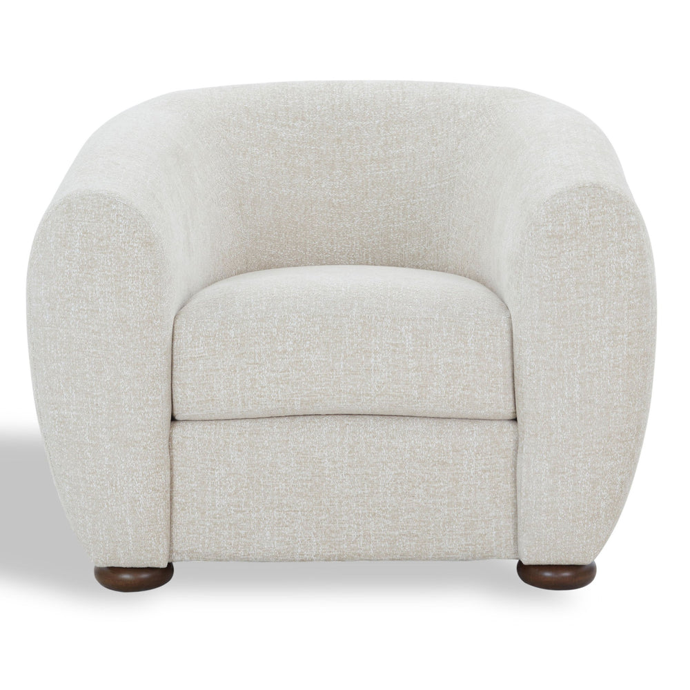 Safavieh Freddy Barrel Back Accent Chair Rubberwood Frame Fabric Upholstered Living Room Seat SFV5151A