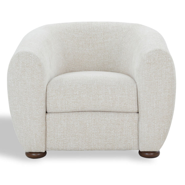 Safavieh Freddy Barrel Back Accent Chair Rubberwood Frame Fabric Upholstered Living Room Seat SFV5151A