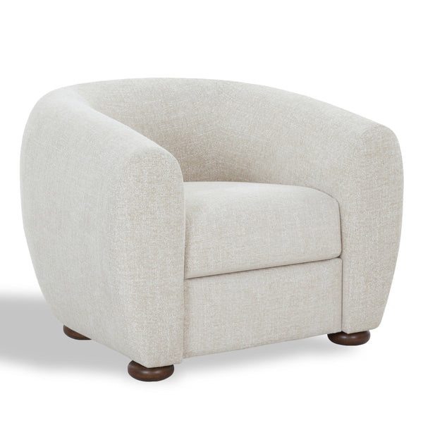 Safavieh Freddy Barrel Back Accent Chair Rubberwood Frame Fabric Upholstered Living Room Seat SFV5151A