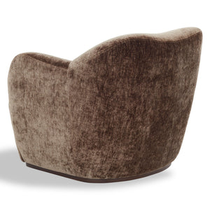 Safavieh Elizandra Chenille Swivel Accent Chair Foam Cushioned Wood Frame for Living Room BROWN SFV5152A