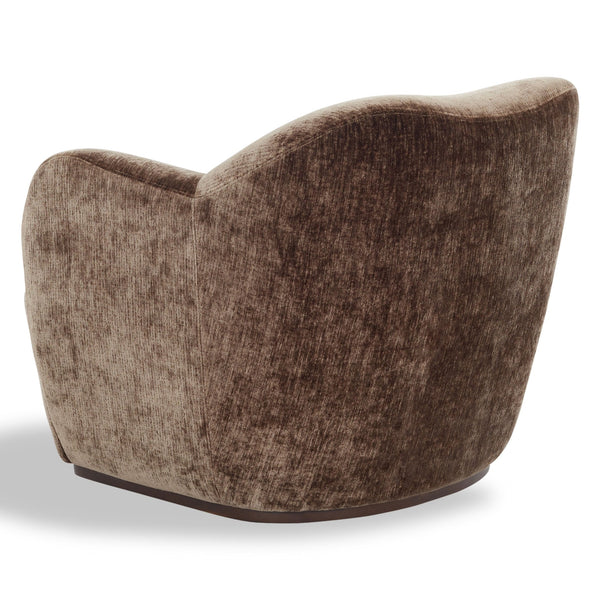 Safavieh Elizandra Chenille Swivel Accent Chair Foam Cushioned Wood Frame for Living Room BROWN SFV5152A