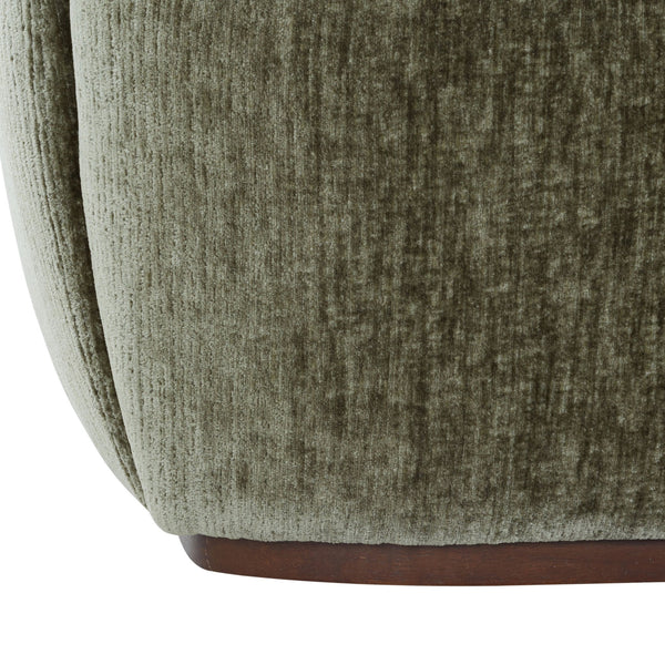 Safavieh Elizandra Chenille Swivel Accent Chair Foam Cushioned Wood Frame for Living Room OLIVE GREEN SFV5152B