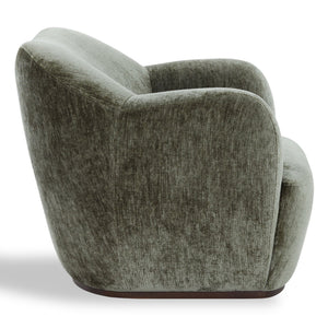 Safavieh Elizandra Chenille Swivel Accent Chair Foam Cushioned Wood Frame for Living Room OLIVE GREEN SFV5152B