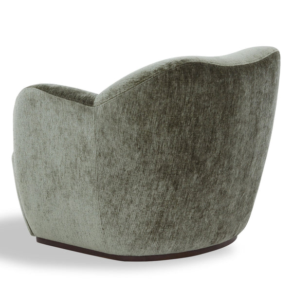 Safavieh Elizandra Chenille Swivel Accent Chair Foam Cushioned Wood Frame for Living Room OLIVE GREEN SFV5152B