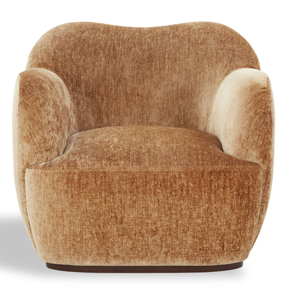 Safavieh Elizandra Chenille Swivel Accent Chair Foam Cushioned Wood Frame for Living Room AMBER SFV5152C