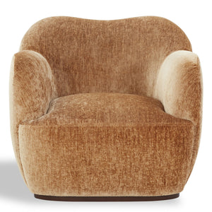 Safavieh Elizandra Chenille Swivel Accent Chair Foam Cushioned Wood Frame for Living Room AMBER SFV5152C