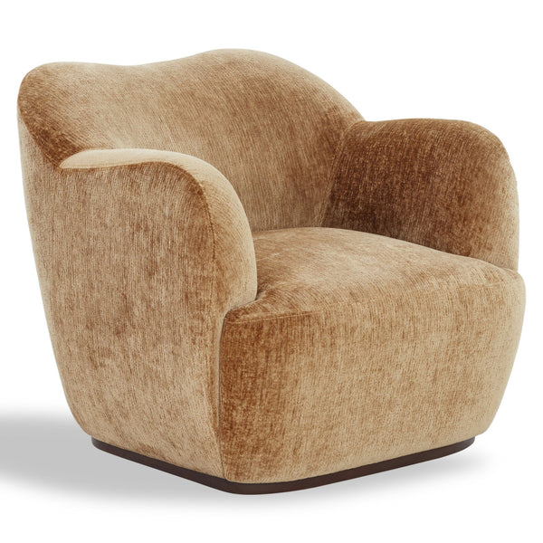 Safavieh Elizandra Chenille Swivel Accent Chair Foam Cushioned Wood Frame for Living Room AMBER SFV5152C