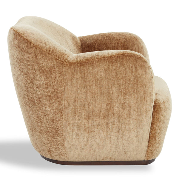 Safavieh Elizandra Chenille Swivel Accent Chair Foam Cushioned Wood Frame for Living Room AMBER SFV5152C