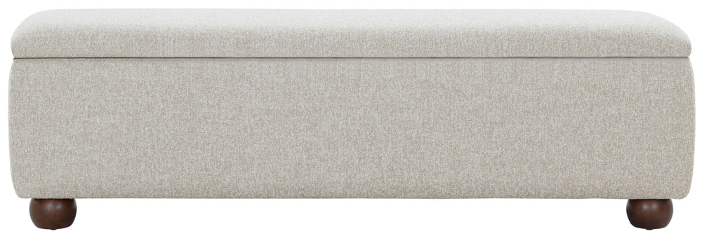 Safavieh Lucija Boucle Upholstered Storage Bench Wood Frame Foam Seat for Bedroom Entryway TAN SFV5153A