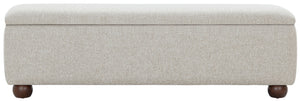 Safavieh Lucija Boucle Upholstered Storage Bench Wood Frame Foam Seat for Bedroom Entryway TAN SFV5153A