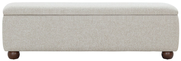 Safavieh Lucija Boucle Upholstered Storage Bench Wood Frame Foam Seat for Bedroom Entryway TAN SFV5153A