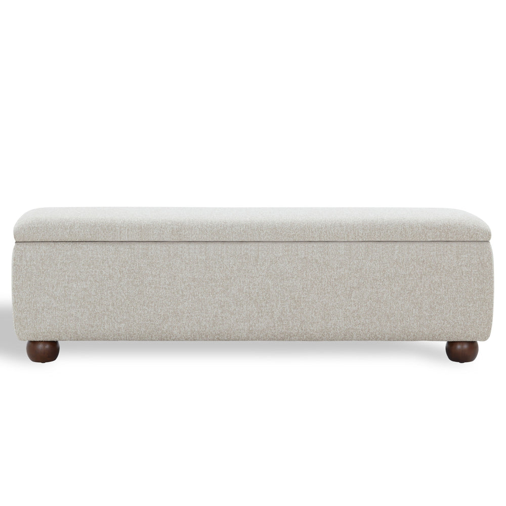 Safavieh Lucija Boucle Upholstered Storage Bench Wood Frame Foam Seat for Bedroom Entryway TAN SFV5153A