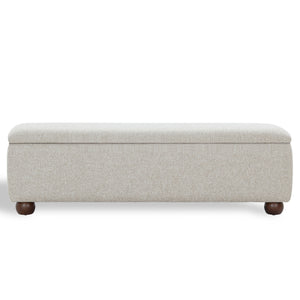 Safavieh Lucija Boucle Upholstered Storage Bench Wood Frame Foam Seat for Bedroom Entryway TAN SFV5153A